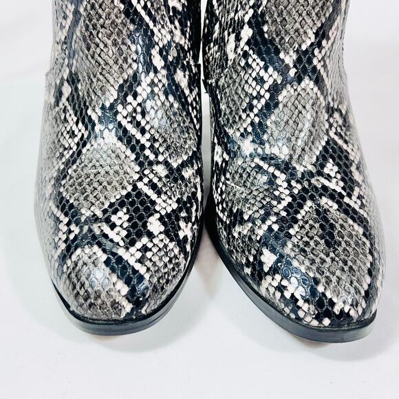 Steve Madden Dallas Reptile Print Zip Ankle Boots Size 8M Western Heels Used - Picture 7 of 10